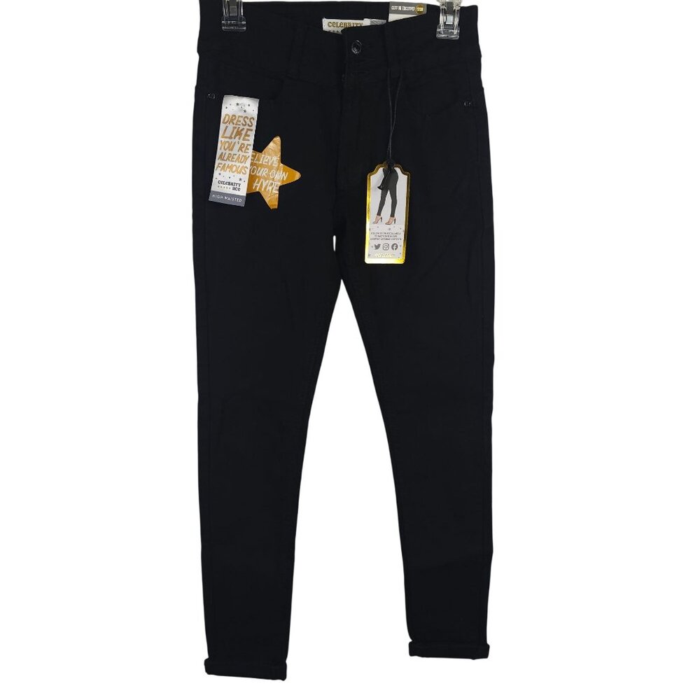 Womens 7/28 Black Denim Straight Jean Pants Street‎ Casual Emo Grunge Fashion